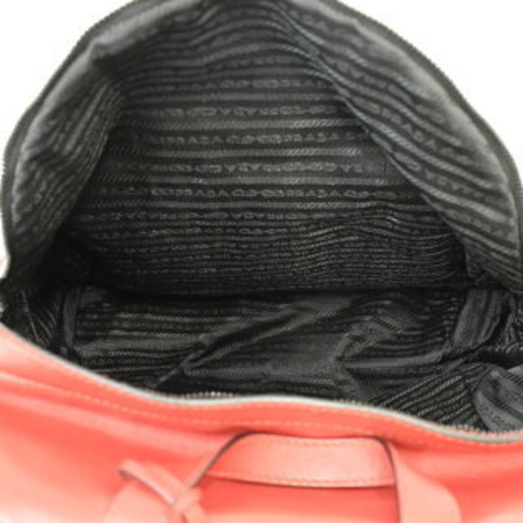 Prada Backpack Triangle Red Leather - Picture 7 of 8